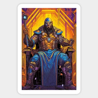 Cyberpunk Style Tarot - The Augmented Emperor Sticker